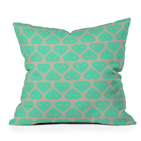 Allyson Johnson Mint Diamonds Throw Pillow