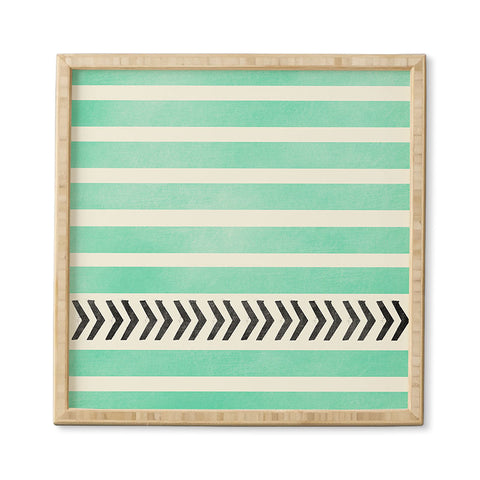 Allyson Johnson Mint Stripes And Arrows Framed Wall Art