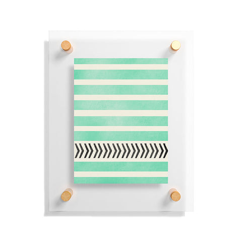 Allyson Johnson Mint Stripes And Arrows Floating Acrylic Print