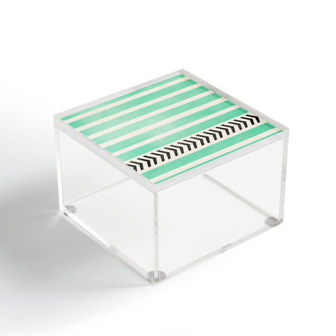 Allyson Johnson Mint Stripes And Arrows Acrylic Box