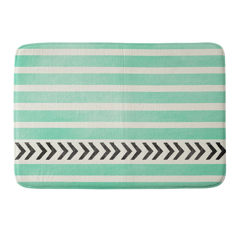 Allyson Johnson Mint Stripes And Arrows Memory Foam Bath Mat