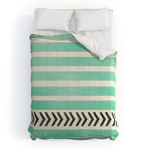 Allyson Johnson Mint Stripes And Arrows Comforter