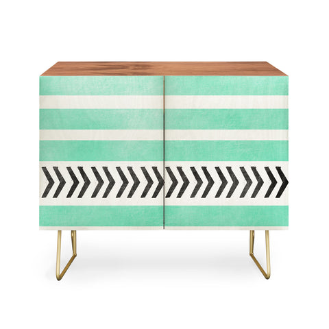Allyson Johnson Mint Stripes And Arrows Credenza