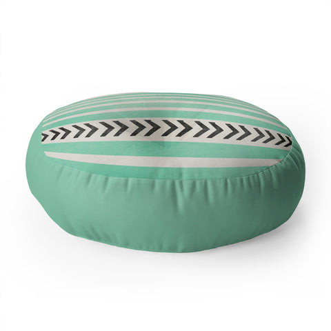 Allyson Johnson Mint Stripes And Arrows Floor Pillow Round