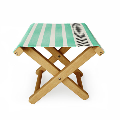 Allyson Johnson Mint Stripes And Arrows Folding Stool
