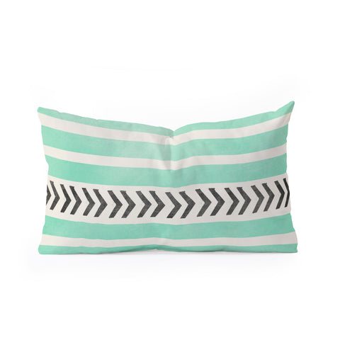 Allyson Johnson Mint Stripes And Arrows Oblong Throw Pillow