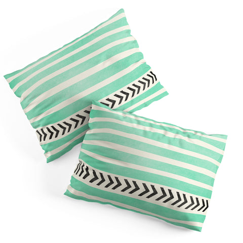 Allyson Johnson Mint Stripes And Arrows Pillow Shams