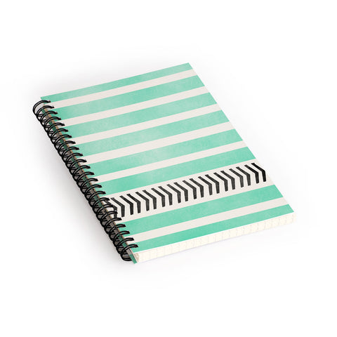 Allyson Johnson Mint Stripes And Arrows Spiral Notebook