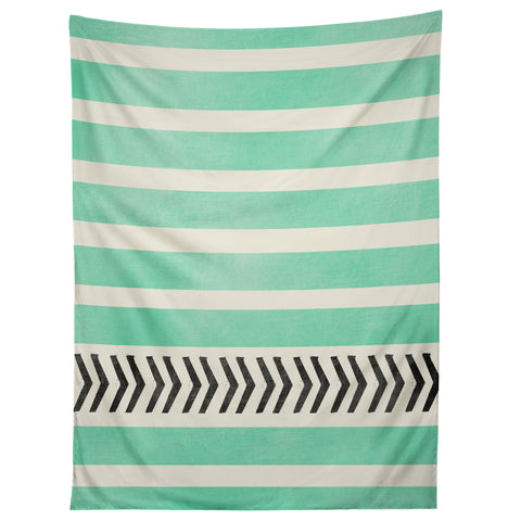 Allyson Johnson Mint Stripes And Arrows Tapestry