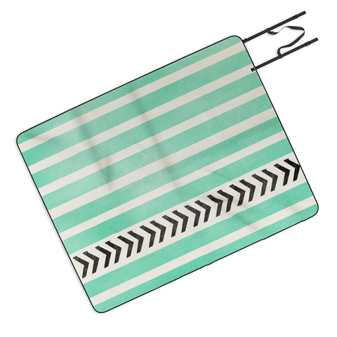 Allyson Johnson Mint Stripes And Arrows Picnic Blanket
