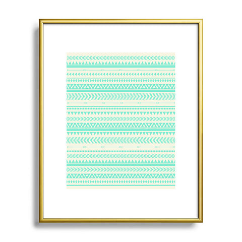 Allyson Johnson Mint Tribal Metal Framed Art Print