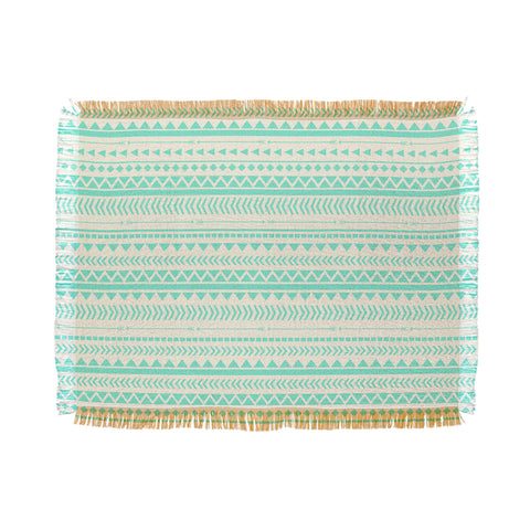 Allyson Johnson Mint Tribal Throw Blanket