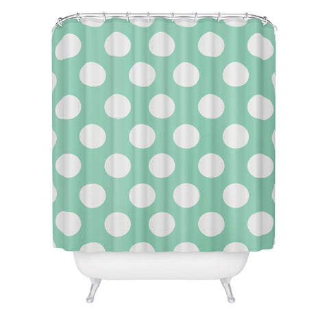 Allyson Johnson Mintiest Polka Dots Shower Curtain