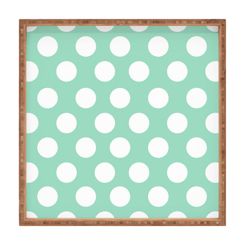 Allyson Johnson Mintiest Polka Dots Square Tray