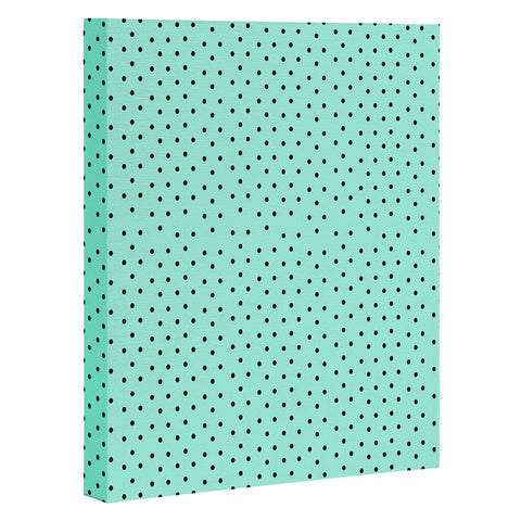 Allyson Johnson Minty Blue Polka Dots Art Canvas