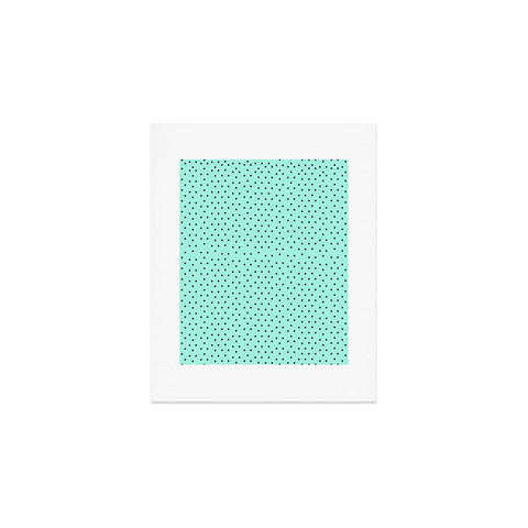 Allyson Johnson Minty Blue Polka Dots Art Print