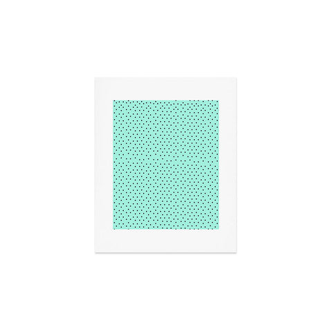 Allyson Johnson Minty Blue Polka Dots Art Print