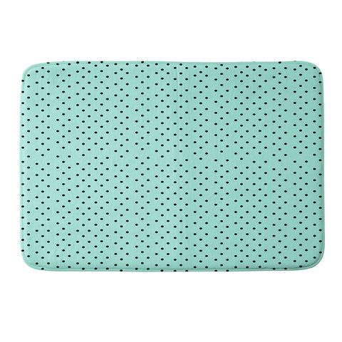 Allyson Johnson Minty Blue Polka Dots Memory Foam Bath Mat