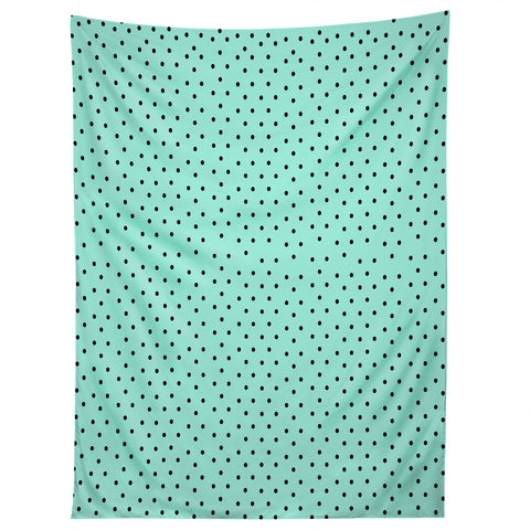 Allyson Johnson Minty Blue Polka Dots Tapestry