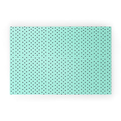 Allyson Johnson Minty Blue Polka Dots Welcome Mat