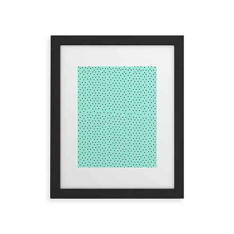 Allyson Johnson Minty Blue Polka Dots Framed Art Print