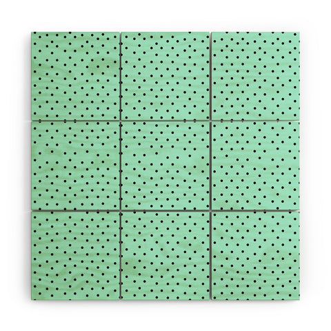 Allyson Johnson Minty Blue Polka Dots Wood Wall Mural