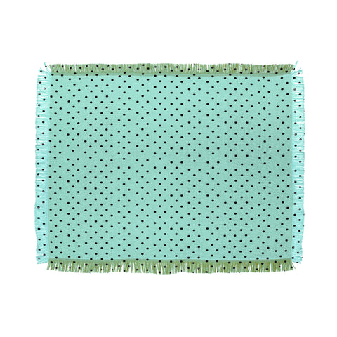 Allyson Johnson Minty Blue Polka Dots Throw Blanket