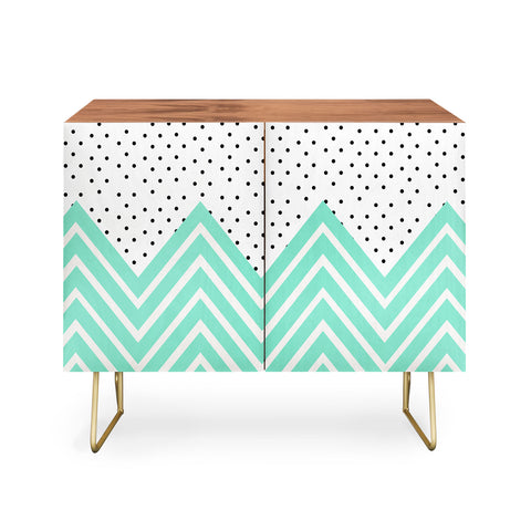 Allyson Johnson Minty Chevron And Dots Credenza