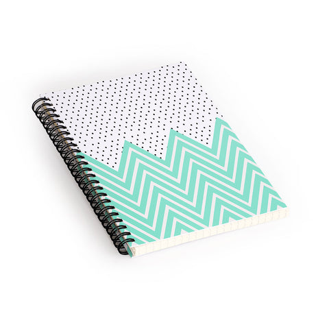 Allyson Johnson Minty Chevron And Dots Spiral Notebook
