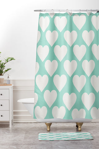 Allyson Johnson Minty Love Shower Curtain And Mat