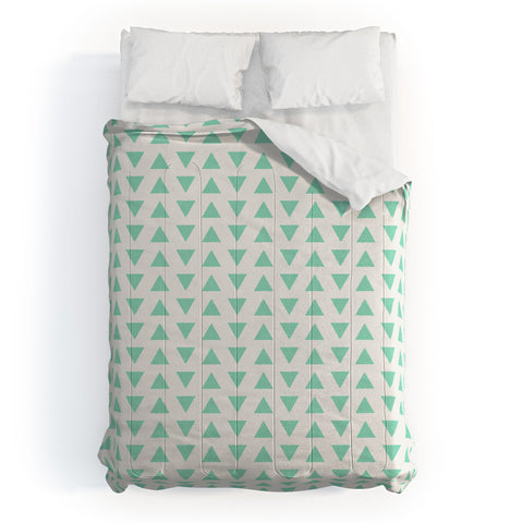 Allyson Johnson Minty Triangles Comforter