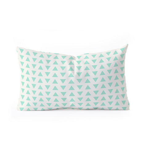 Allyson Johnson Minty Triangles Oblong Throw Pillow