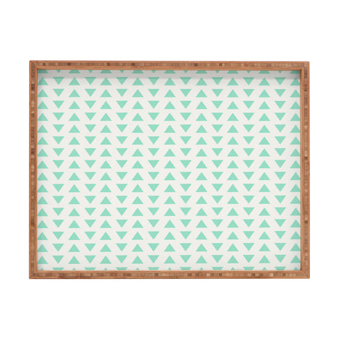 Allyson Johnson Minty Triangles Rectangular Tray