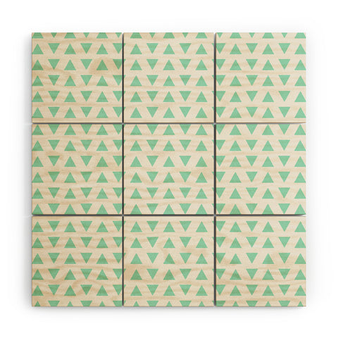 Allyson Johnson Minty Triangles Wood Wall Mural