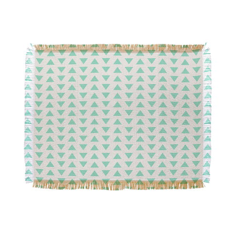 Allyson Johnson Minty Triangles Throw Blanket