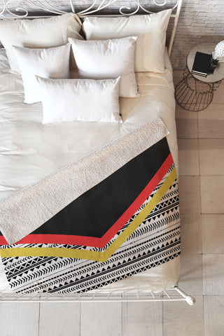 Allyson Johnson Mixed Aztec 2 Fleece Throw Blanket