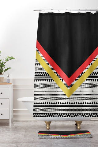 Allyson Johnson Mixed Aztec 2 Shower Curtain And Mat