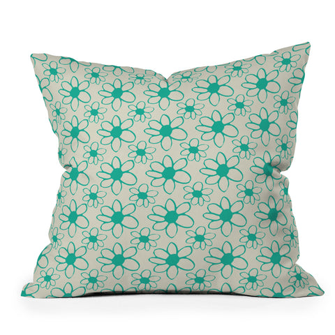 Allyson Johnson Mod Flowers Throw Pillow