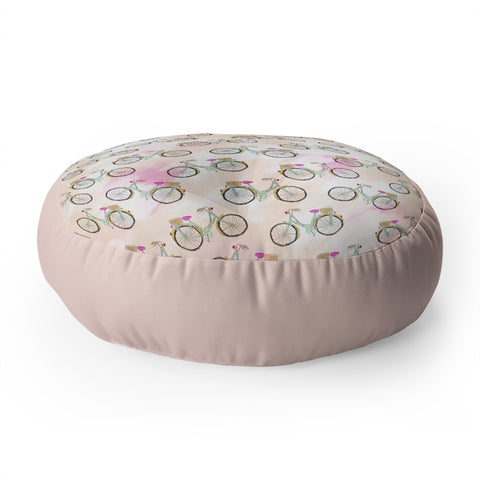 Allyson Johnson My new bike pattern Floor Pillow Round