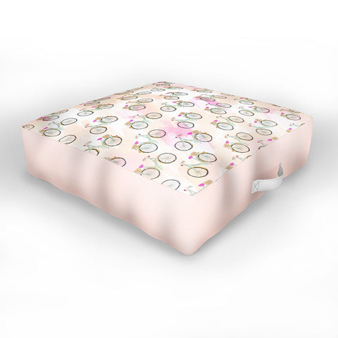 Allyson Johnson My new bike pattern Outdoor Floor Cushion