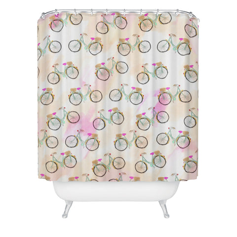 Allyson Johnson My new bike pattern Shower Curtain