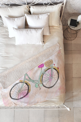 Allyson Johnson My new bike Fleece Throw Blanket