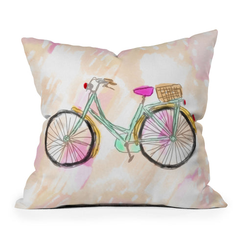 Allyson Johnson My new bike Throw Pillow