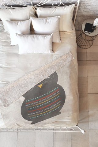 Allyson Johnson Native Owl 2 Fleece Throw Blanket