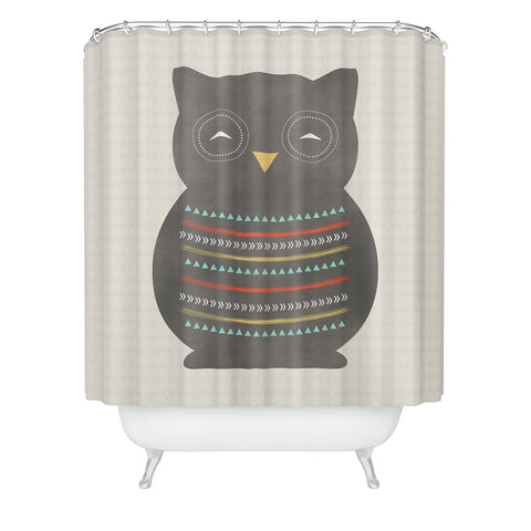 Allyson Johnson Native Owl 2 Shower Curtain