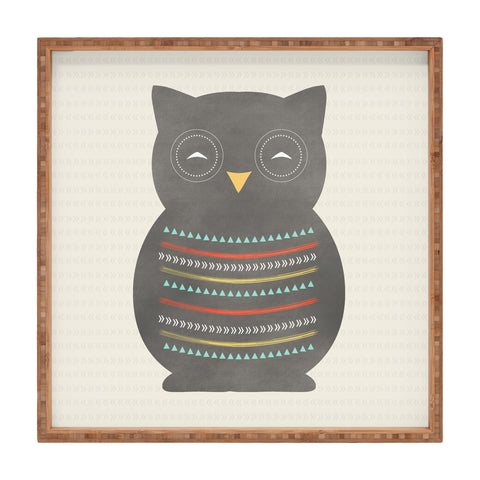 Allyson Johnson Native Owl 2 Square Tray
