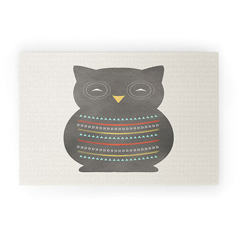 Allyson Johnson Native Owl 2 Welcome Mat