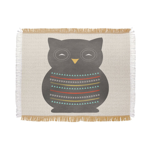 Allyson Johnson Native Owl 2 Throw Blanket
