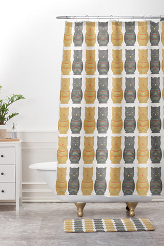 Allyson Johnson Native Owl Pattern Shower Curtain And Mat