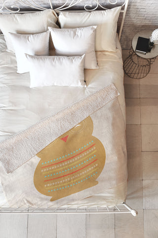 Allyson Johnson Native Owl Fleece Throw Blanket